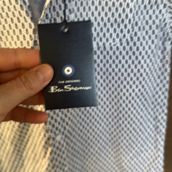 NWT Ben Sherman Boys Blue and White Casual Button Down Shirt size 18 - Picture 3 of 6